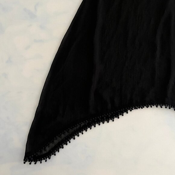 Old Navy Black Sheer Tassel Asymmetric Hemline Coverup Dress - Picture 5 of 7
